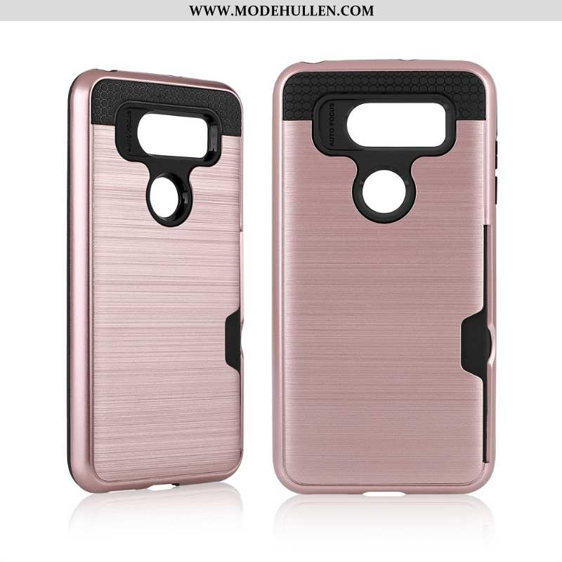 Hülle Lg V30 Schutz Handy Karte Case Rosa Seide