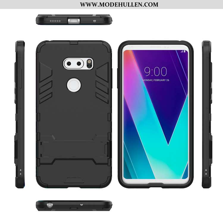 Hülle Lg V30 Silikon Schutz Einfassung Case Unsichtbar Halterung Schwarz