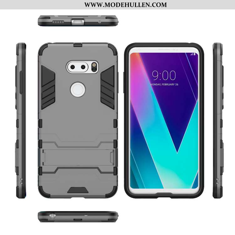 Hülle Lg V30 Silikon Schutz Einfassung Case Unsichtbar Halterung Schwarz