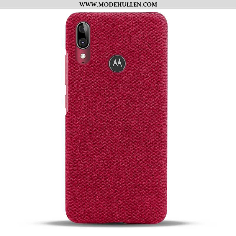 Hülle Moto E6 Plus Dünne Schutz Stoff Rot Case Anti-sturz Handy Rote