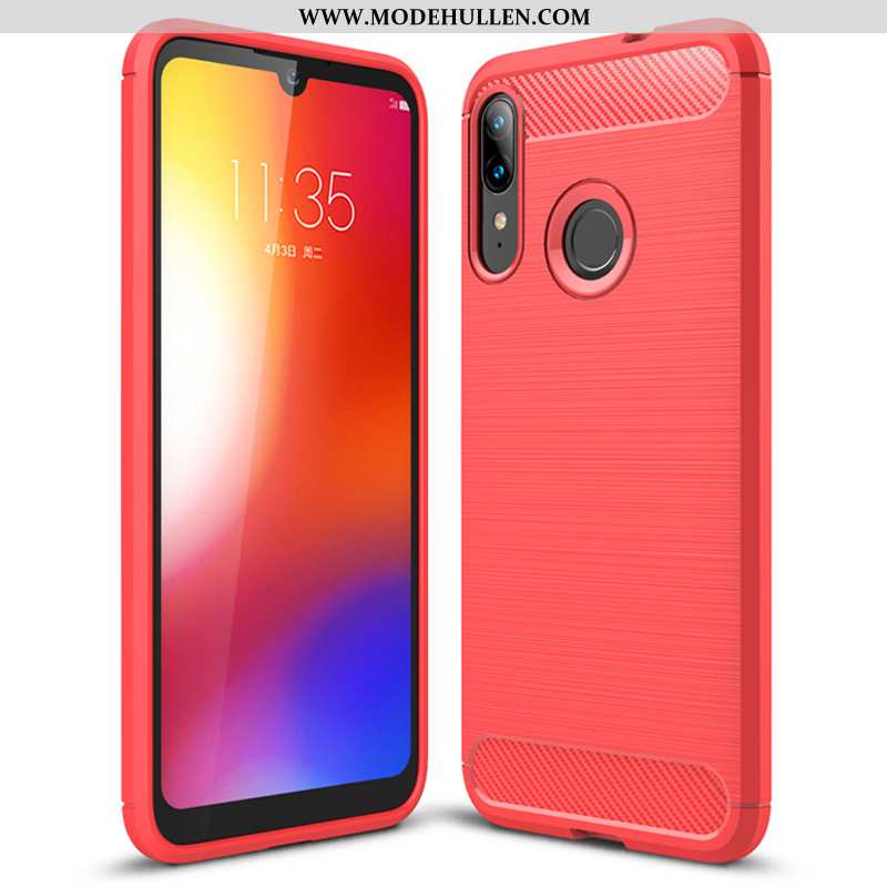 Hülle Moto E6 Plus Trend Weiche Silikon Case Schutz Faser Rot Alles Inklusive Rote