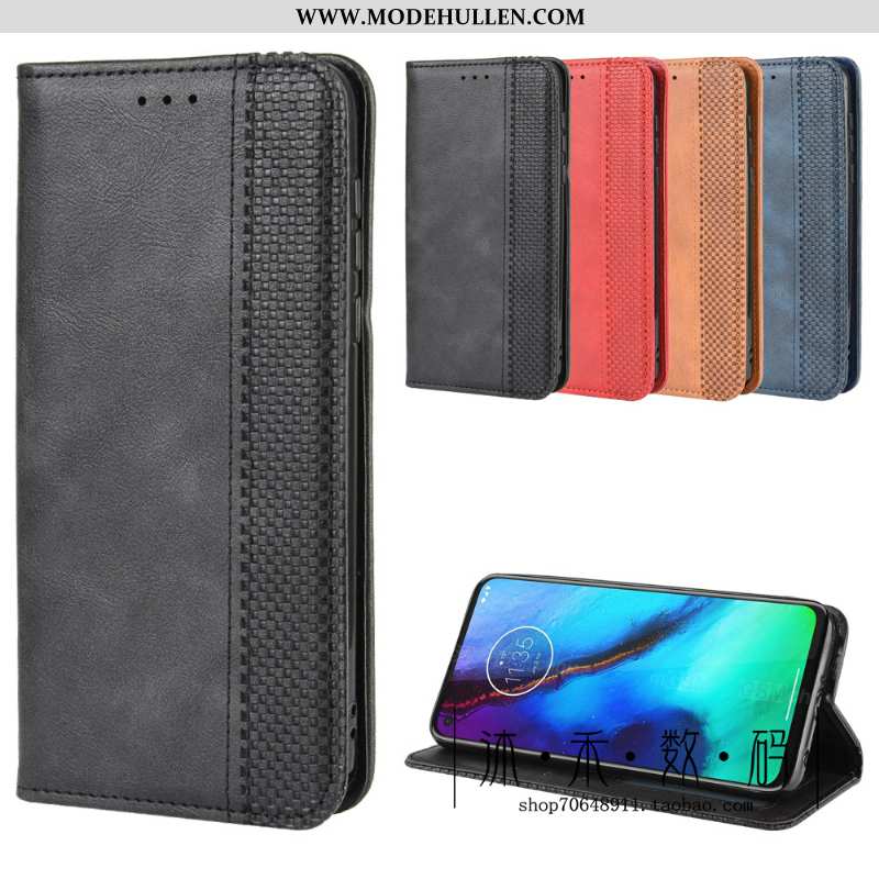 Hülle Moto G Pro Schutz Lederhülle Case Schwarz Folio Magnetschließe