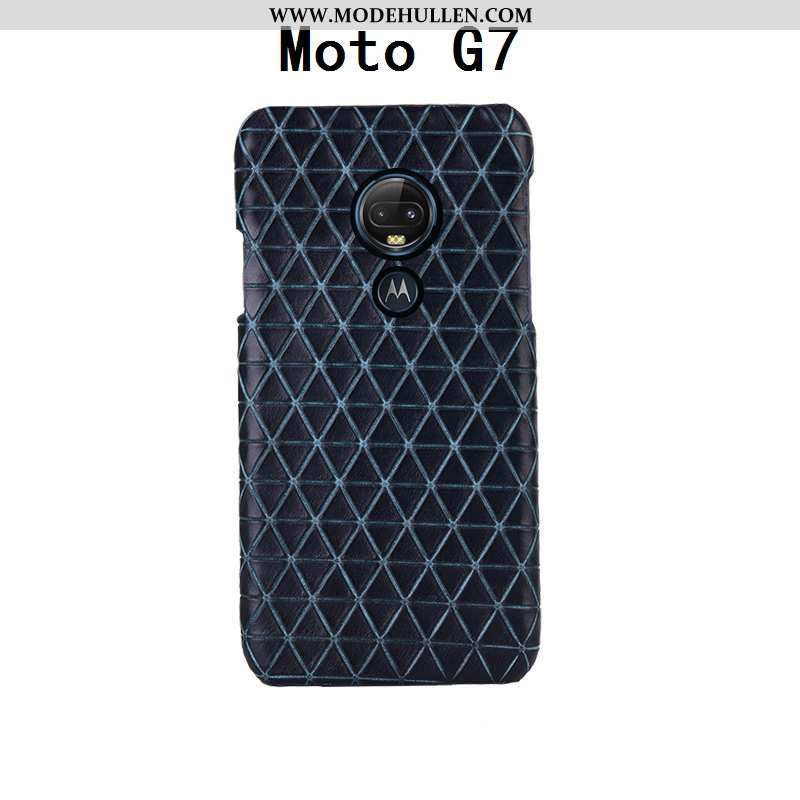 Hülle Moto G7 Mode Luxus Schutz Leder Kreativ Kuh Schwarz