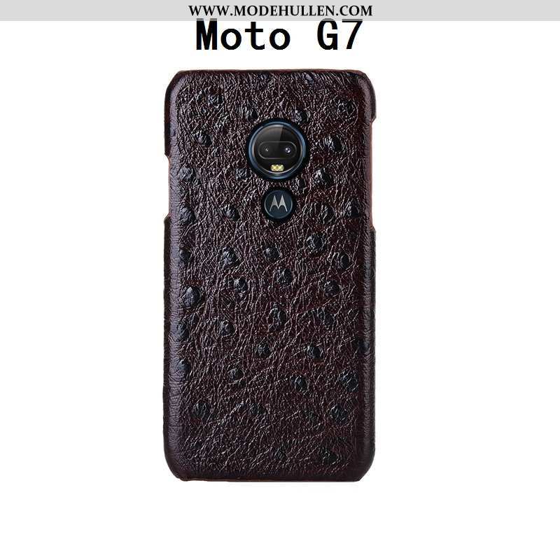 Hülle Moto G7 Muster Schutz Case Hintere Abdeckung Angepasst Schwarz Vogel