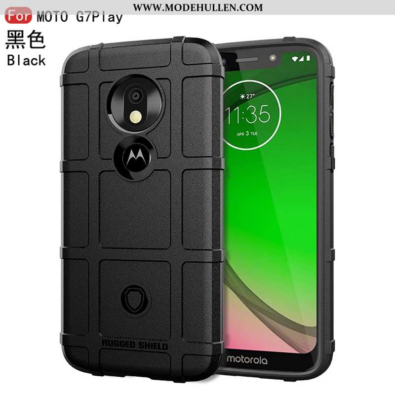 Hülle Moto G7 Play Weiche Silikon Persönlichkeit Trend Einfassung Schutz Schwarz