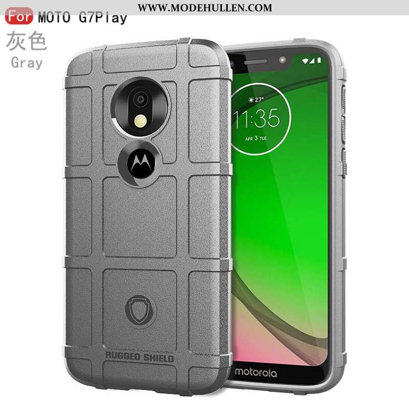 Hülle Moto G7 Play Weiche Silikon Persönlichkeit Trend Einfassung Schutz Schwarz