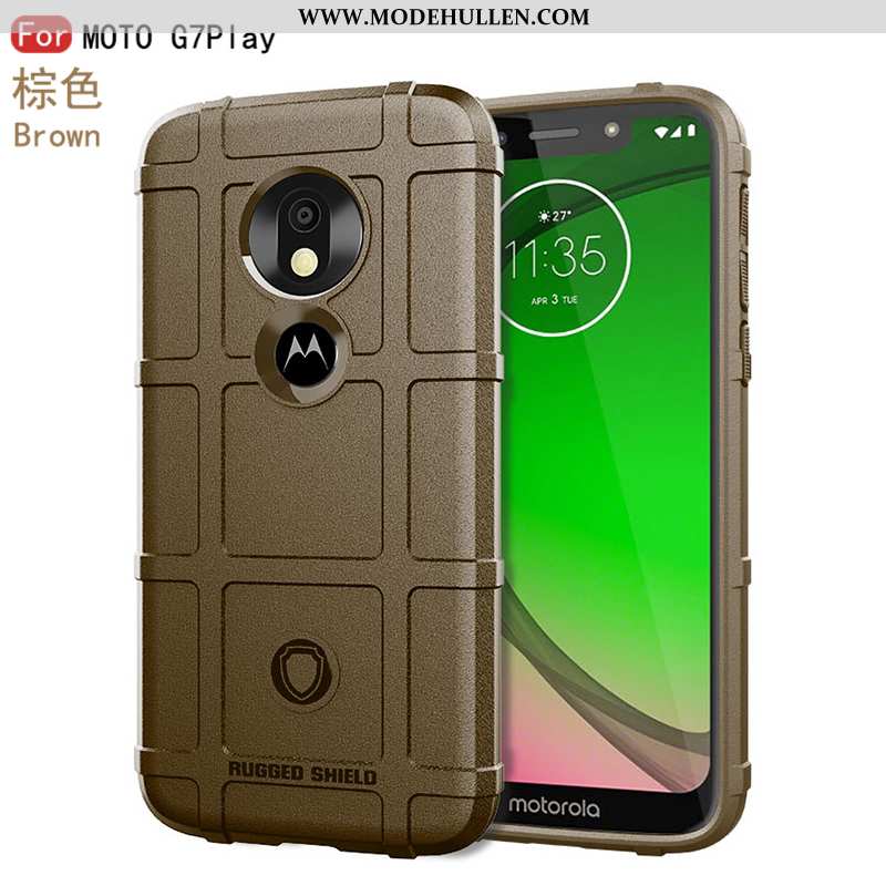 Hülle Moto G7 Play Weiche Silikon Persönlichkeit Trend Einfassung Schutz Schwarz