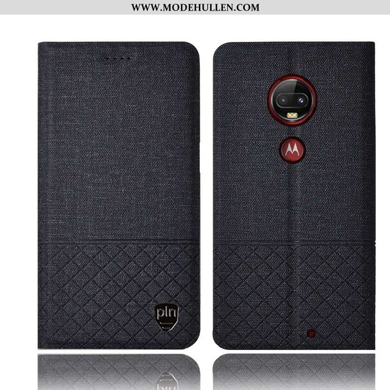 Hülle Moto G7 Plus Baumwolle Und Leinen Lederhülle Alles Inklusive Rosa Case Handy