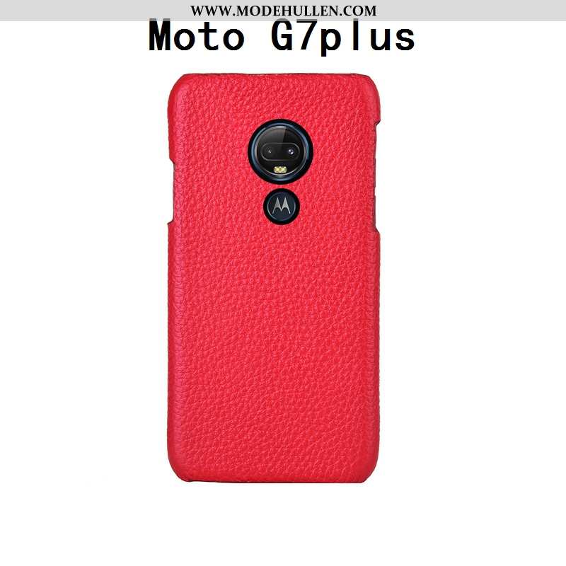 Hülle Moto G7 Plus Schutz Mode Luxus Anti-sturz Case Angepasst Rote