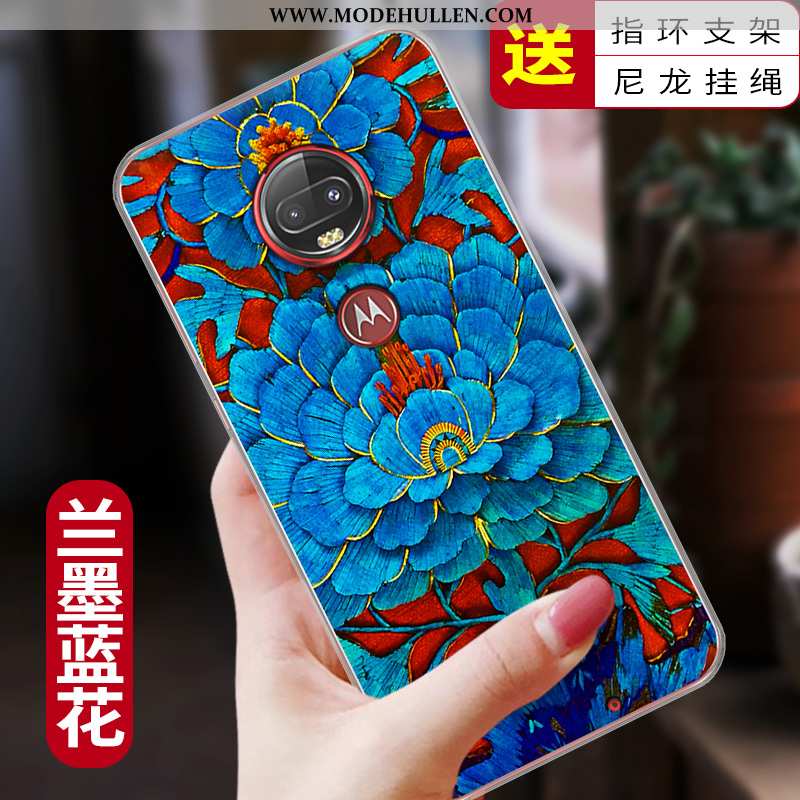 Hülle Moto G7 Plus Weiche Schutz Case Handy Trend Einfassung Rot Rote