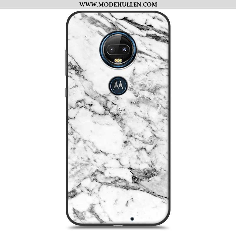 Hülle Moto G7 Plus Weiche Schutz Kreativ Muster Einfach Case Weiße