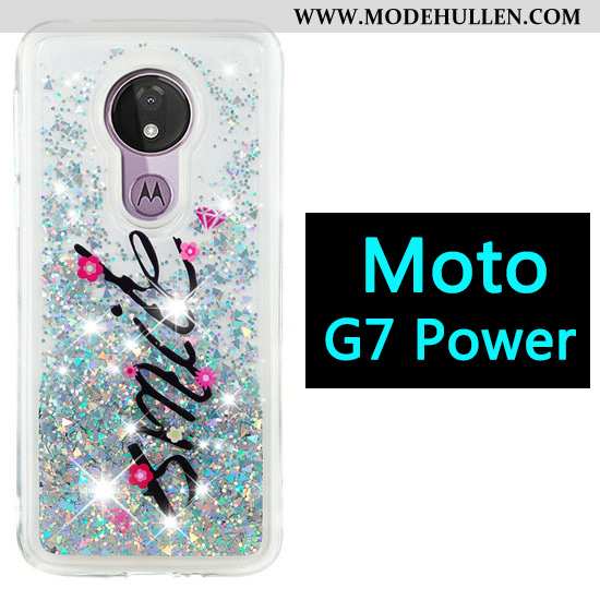 Hülle Moto G7 Power Karikatur Handy Treibsand Case Lila Ballon