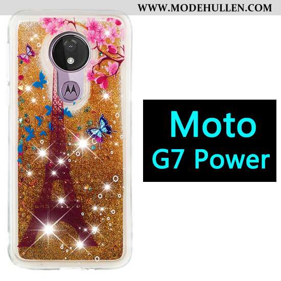 Hülle Moto G7 Power Karikatur Handy Treibsand Case Lila Ballon