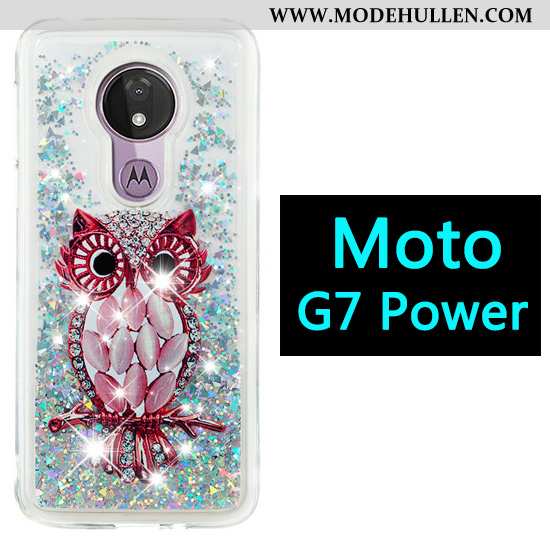 Hülle Moto G7 Power Karikatur Handy Treibsand Case Lila Ballon
