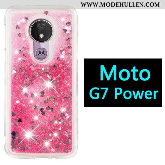 Hülle Moto G7 Power Karikatur Handy Treibsand Case Lila Ballon