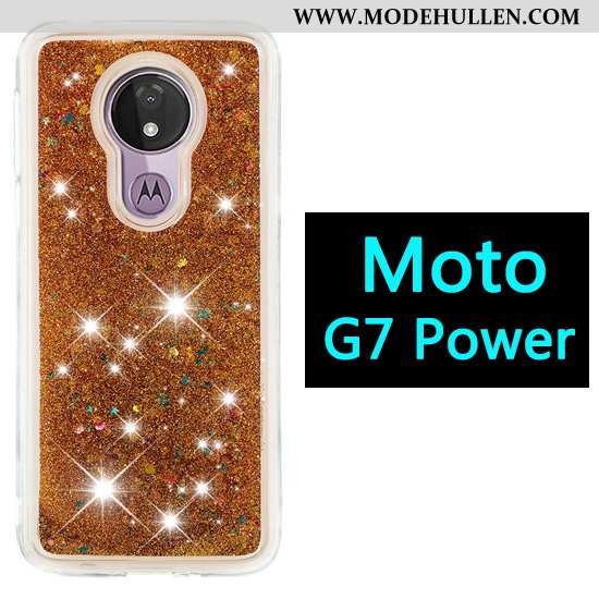 Hülle Moto G7 Power Karikatur Handy Treibsand Case Lila Ballon
