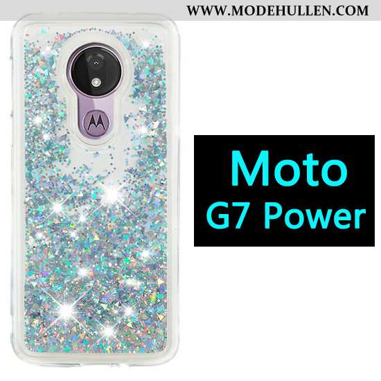 Hülle Moto G7 Power Karikatur Handy Treibsand Case Lila Ballon