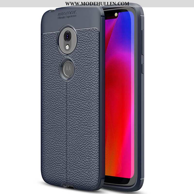 Hülle Moto G7 Power Silikon Schutz Handy Leder Muster Rot Case Rote