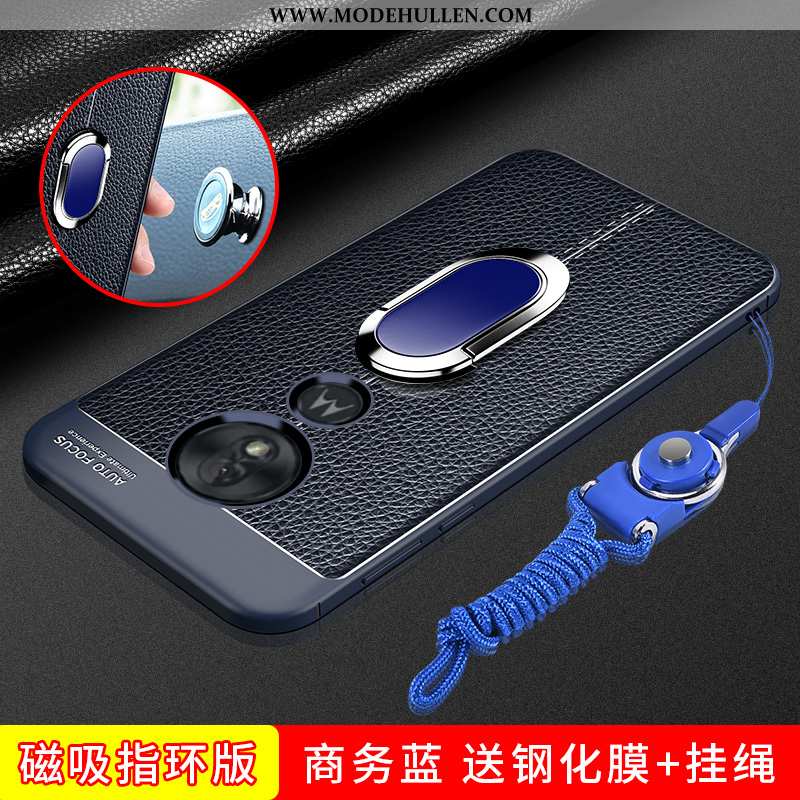 Hülle Moto G7 Power Trend Weiche Anti-sturz Einfassung Silikon Ring Muster Schwarz