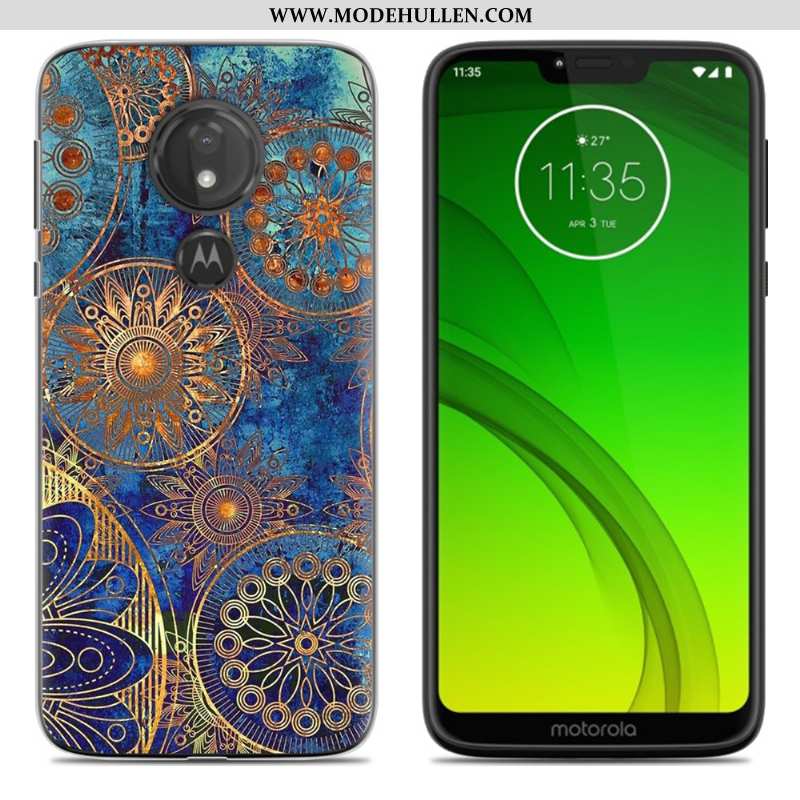 Hülle Moto G7 Power Trend Weiche Persönlichkeit Silikon Europa Kreativ Blau