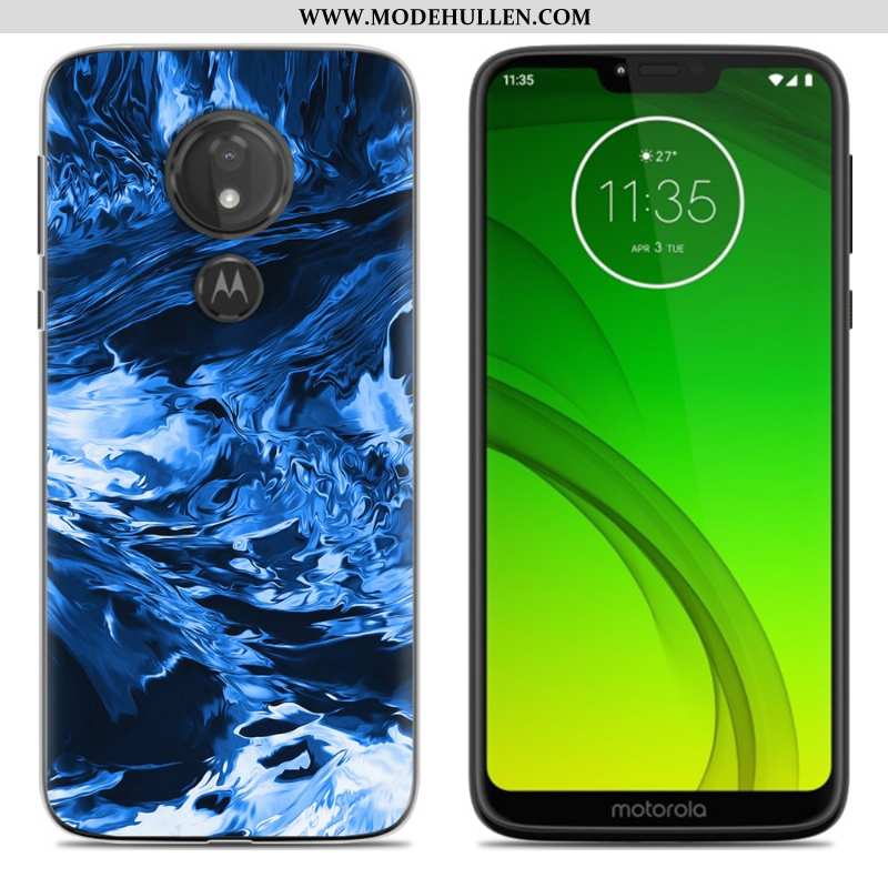 Hülle Moto G7 Power Trend Weiche Persönlichkeit Silikon Europa Kreativ Blau