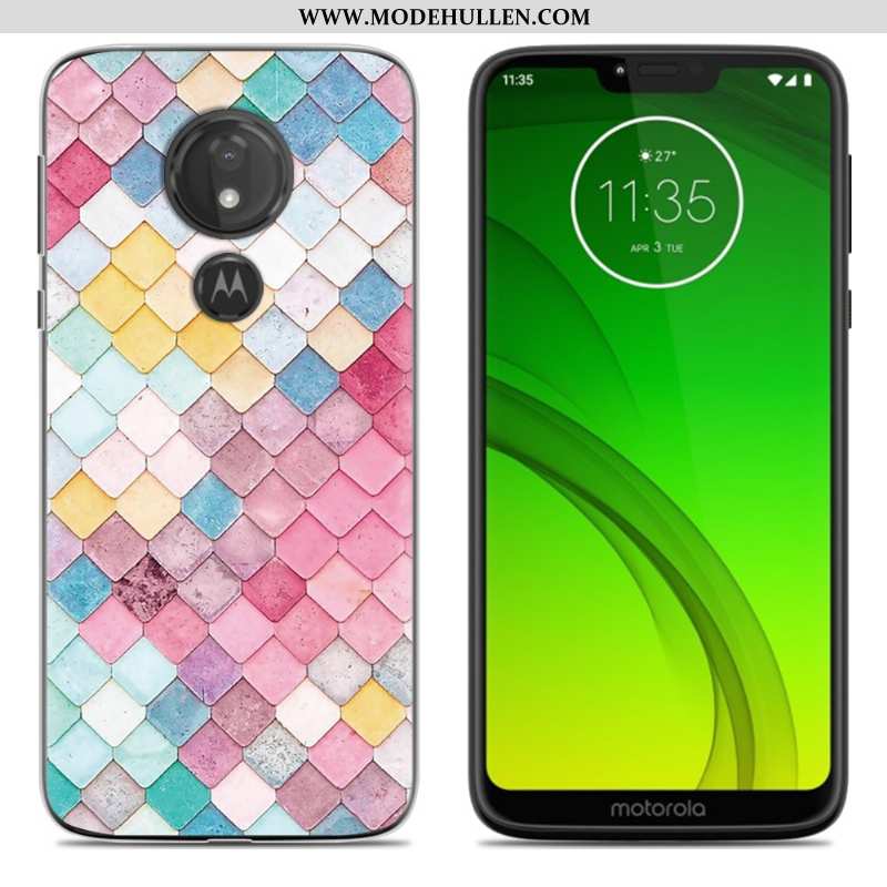 Hülle Moto G7 Power Weiche Karikatur Lila Neu Handy Case