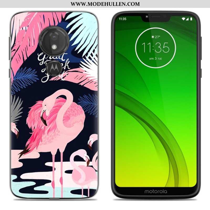 Hülle Moto G7 Power Weiche Karikatur Lila Neu Handy Case