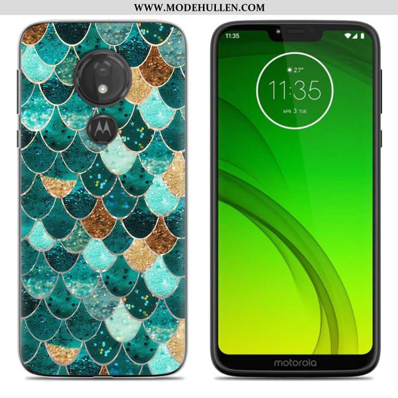 Hülle Moto G7 Power Weiche Karikatur Lila Neu Handy Case