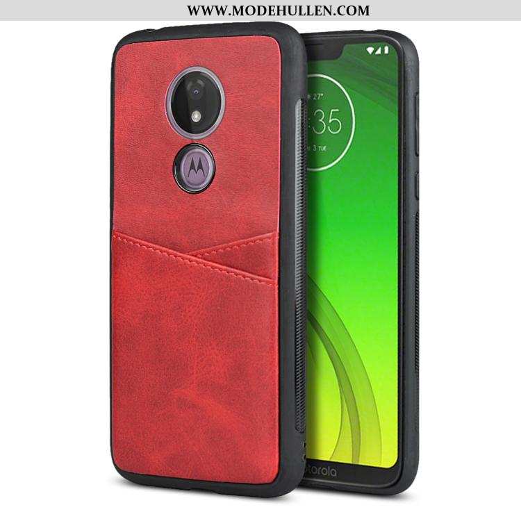 Hülle Moto G7 Power Weiche Silikon Karte Case Handy Schutz Rote