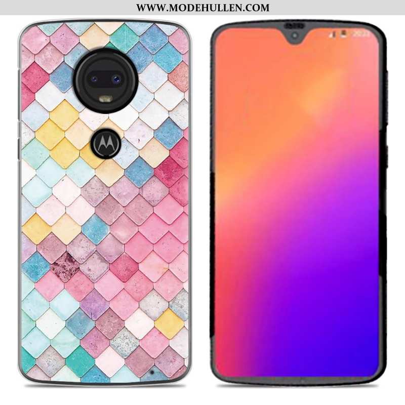 Hülle Moto G7 Silikon Case Persönlichkeit Case Rosa Neu Weiche