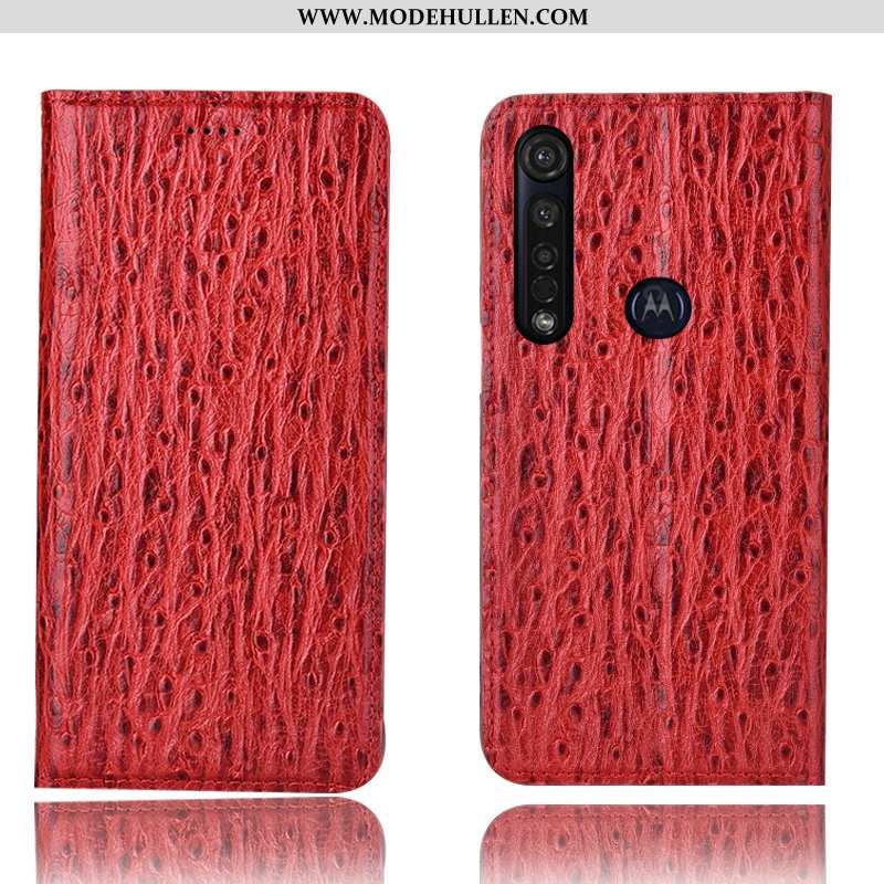 Hülle Moto G8 Plus Lederhülle Schutz Anti-sturz Case Handy Dunkelblau