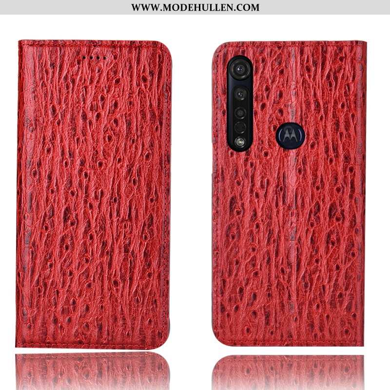 Hülle Moto G8 Plus Lederhülle Schutz Anti-sturz Case Handy Dunkelblau