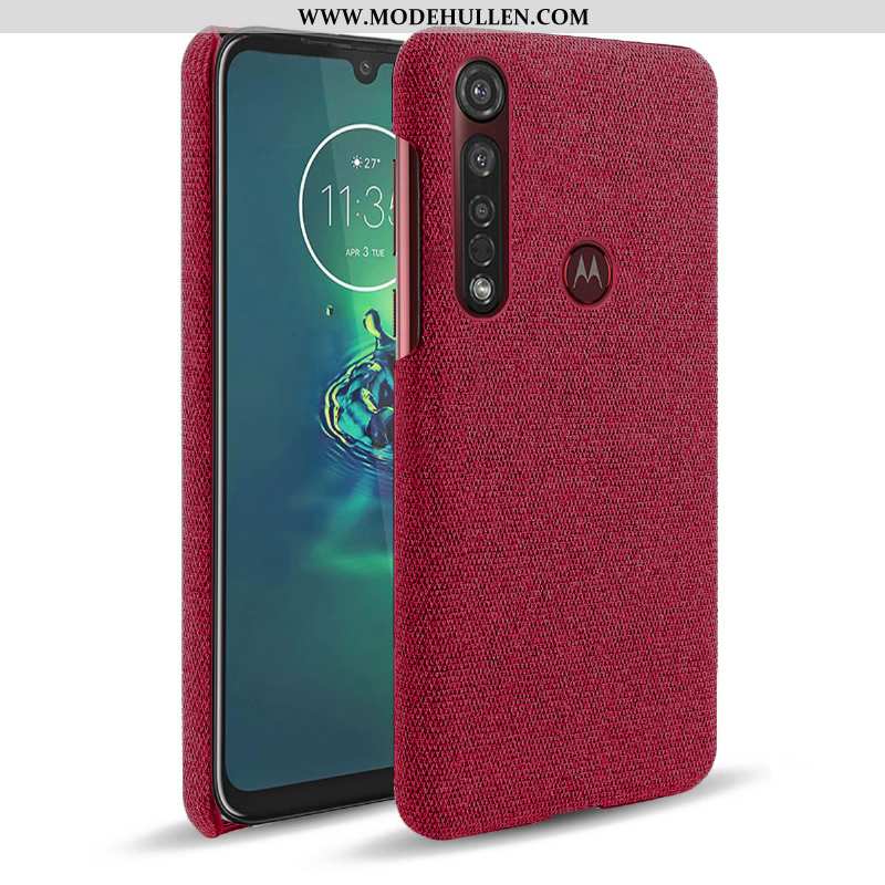 Hülle Moto G8 Plus Schutz Handy Grau Case Stoff