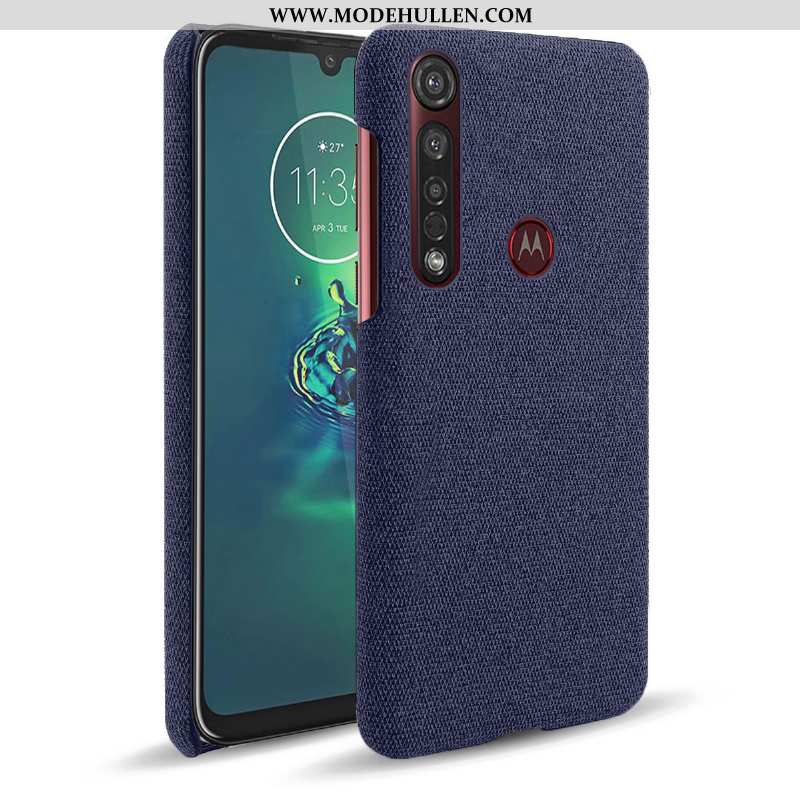 Hülle Moto G8 Plus Schutz Handy Grau Case Stoff