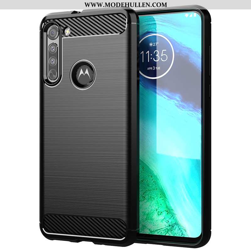 Hülle Moto G8 Power Lite Silikon Schutz Rot Case Handy Rote