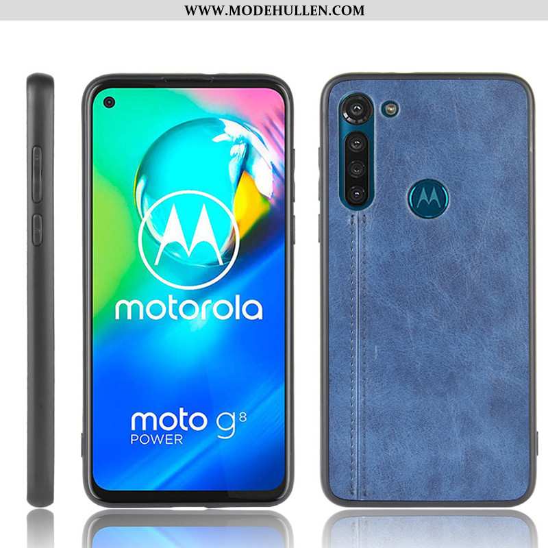 Hülle Moto G8 Power Muster Schutz Kuh Handy Schwer Rot Rote