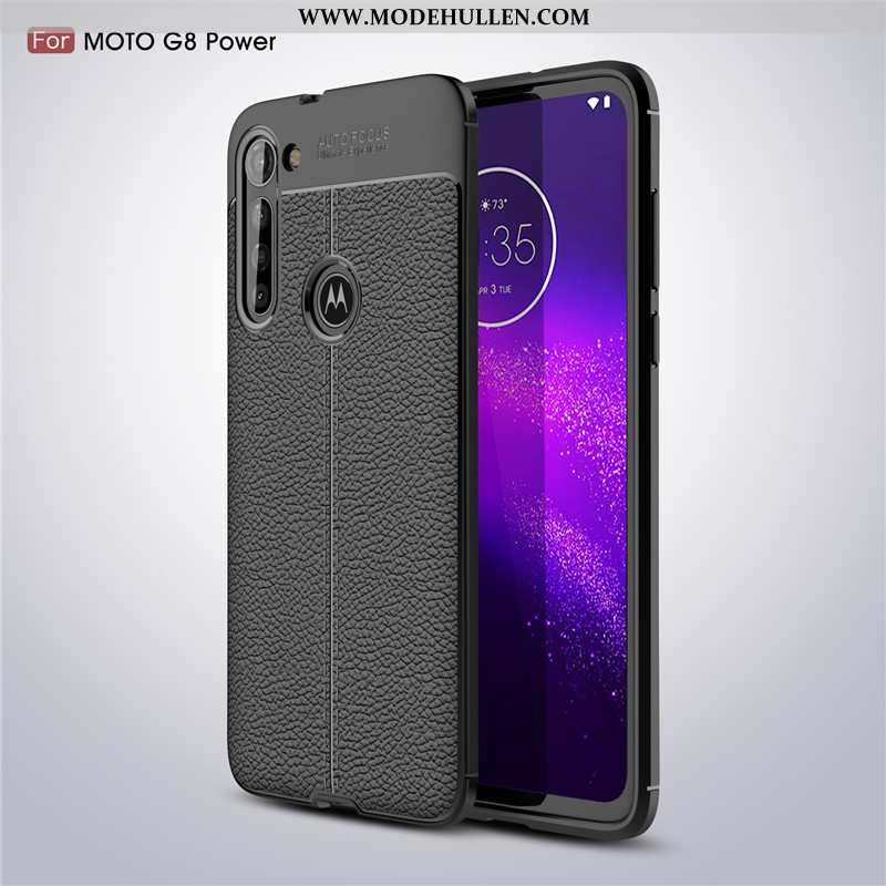 Hülle Moto G8 Power Muster Weiche Case Rutschfest Leder Schutz Rote