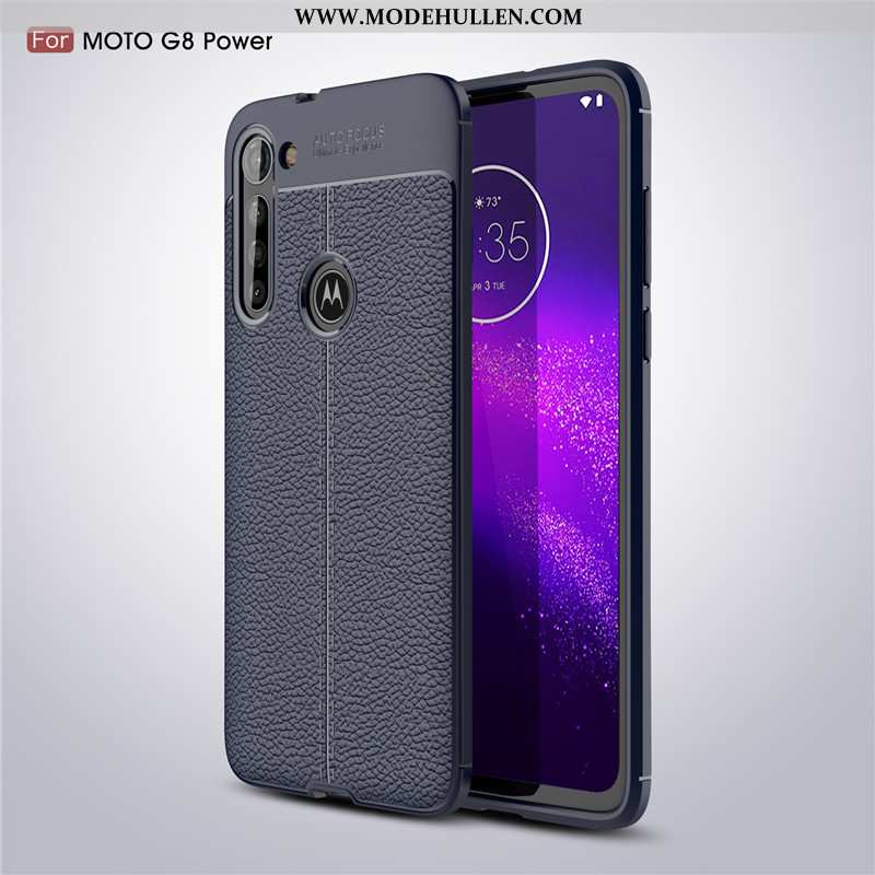 Hülle Moto G8 Power Muster Weiche Case Rutschfest Leder Schutz Rote