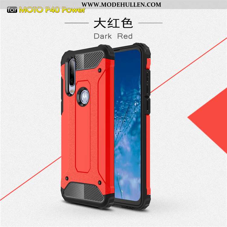 Hülle Motorola One Action Schutz Trend Rot Handy Case Einfassung Rote