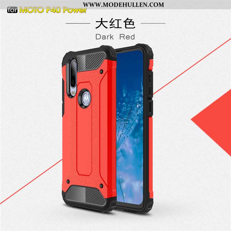 Hülle Motorola One Action Schutz Trend Rot Handy Case Einfassung Rote