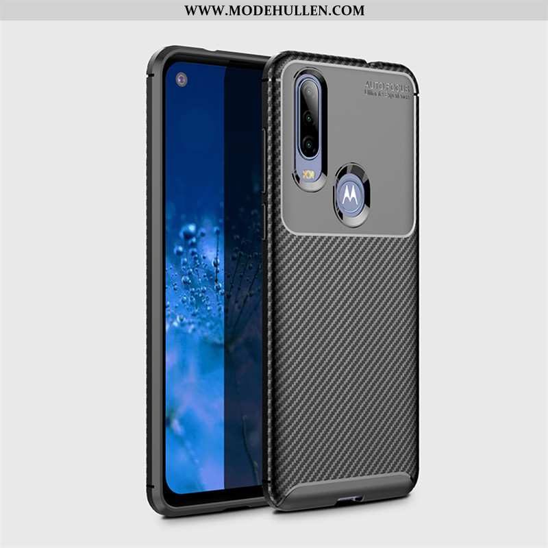 Hülle Motorola One Action Weiche Schutz Nubuck Case Faser Business Braun