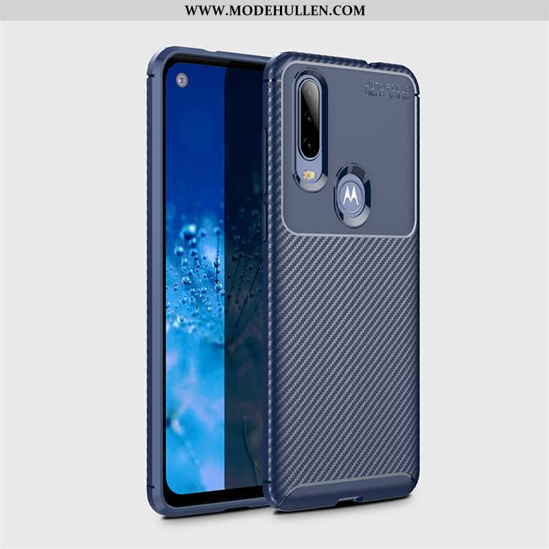 Hülle Motorola One Action Weiche Schutz Nubuck Case Faser Business Braun