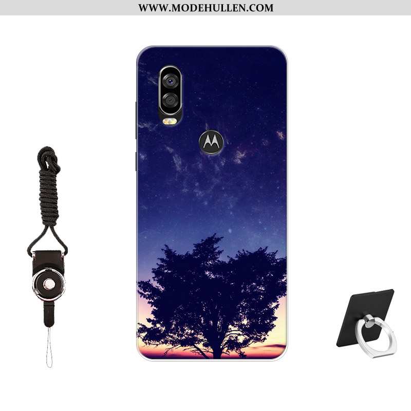 Hülle Motorola One Vision Trend Anti-sturz Silikonschutztrendweiche Handy Schwarz