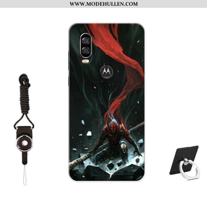 Hülle Motorola One Vision Trend Anti-sturz Silikonschutztrendweiche Handy Schwarz