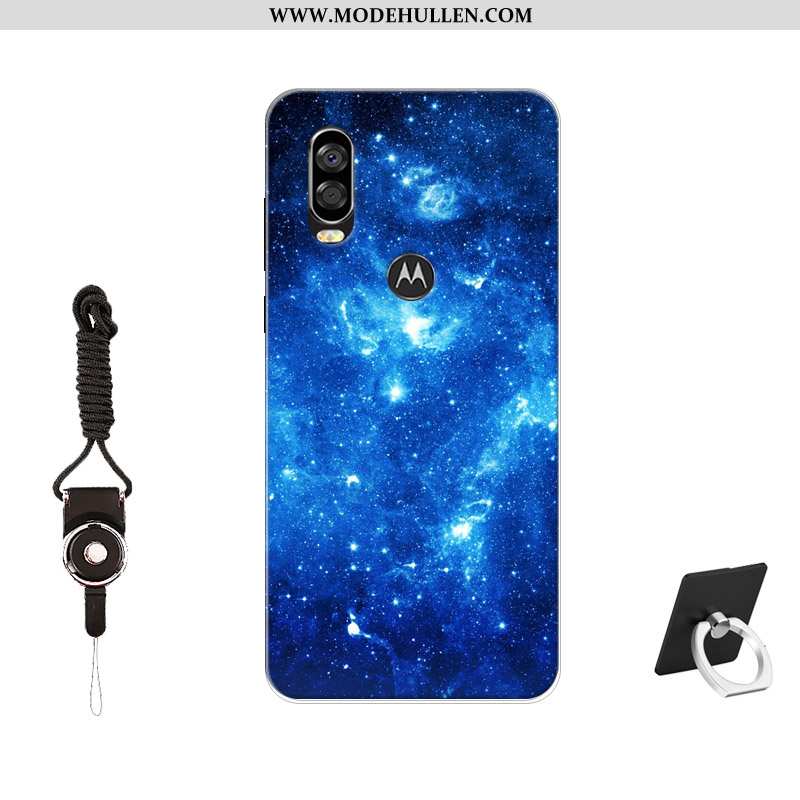 Hülle Motorola One Vision Trend Anti-sturz Silikonschutztrendweiche Handy Schwarz