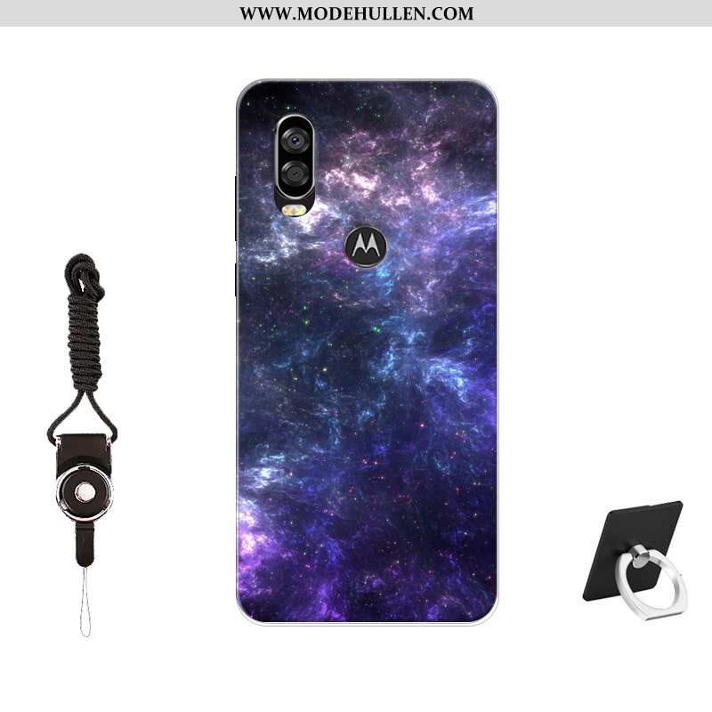 Hülle Motorola One Vision Trend Anti-sturz Silikonschutztrendweiche Handy Schwarz