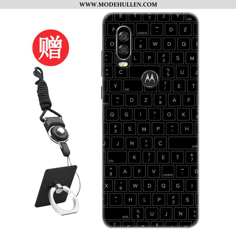 Hülle Motorola One Vision Trend Rot Angepasst Case Frisch Muster Rote