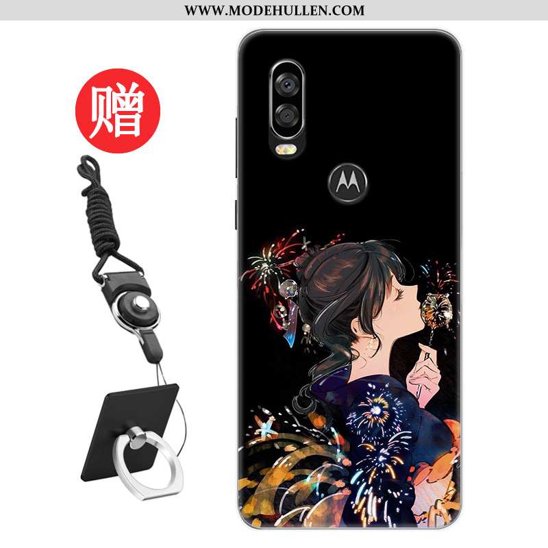 Hülle Motorola One Vision Trend Rot Angepasst Case Frisch Muster Rote