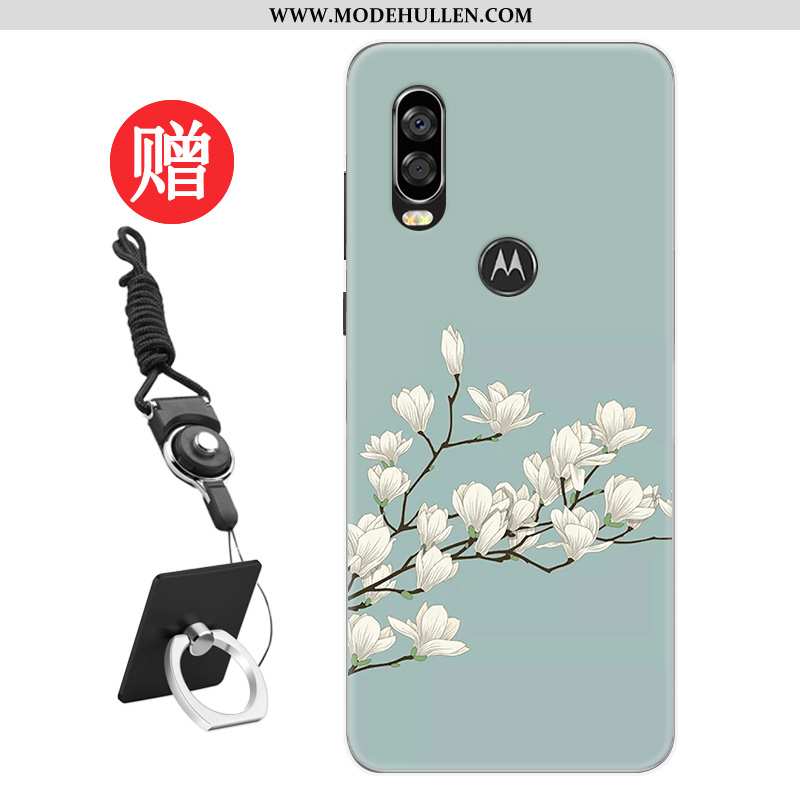 Hülle Motorola One Vision Trend Rot Angepasst Case Frisch Muster Rote