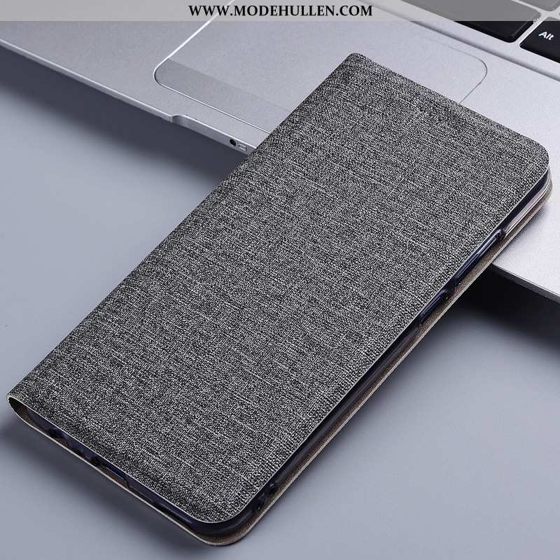 Hülle Nokia 1 Plus Schutz Baumwolle Und Leinen Grau Handy Folio Case